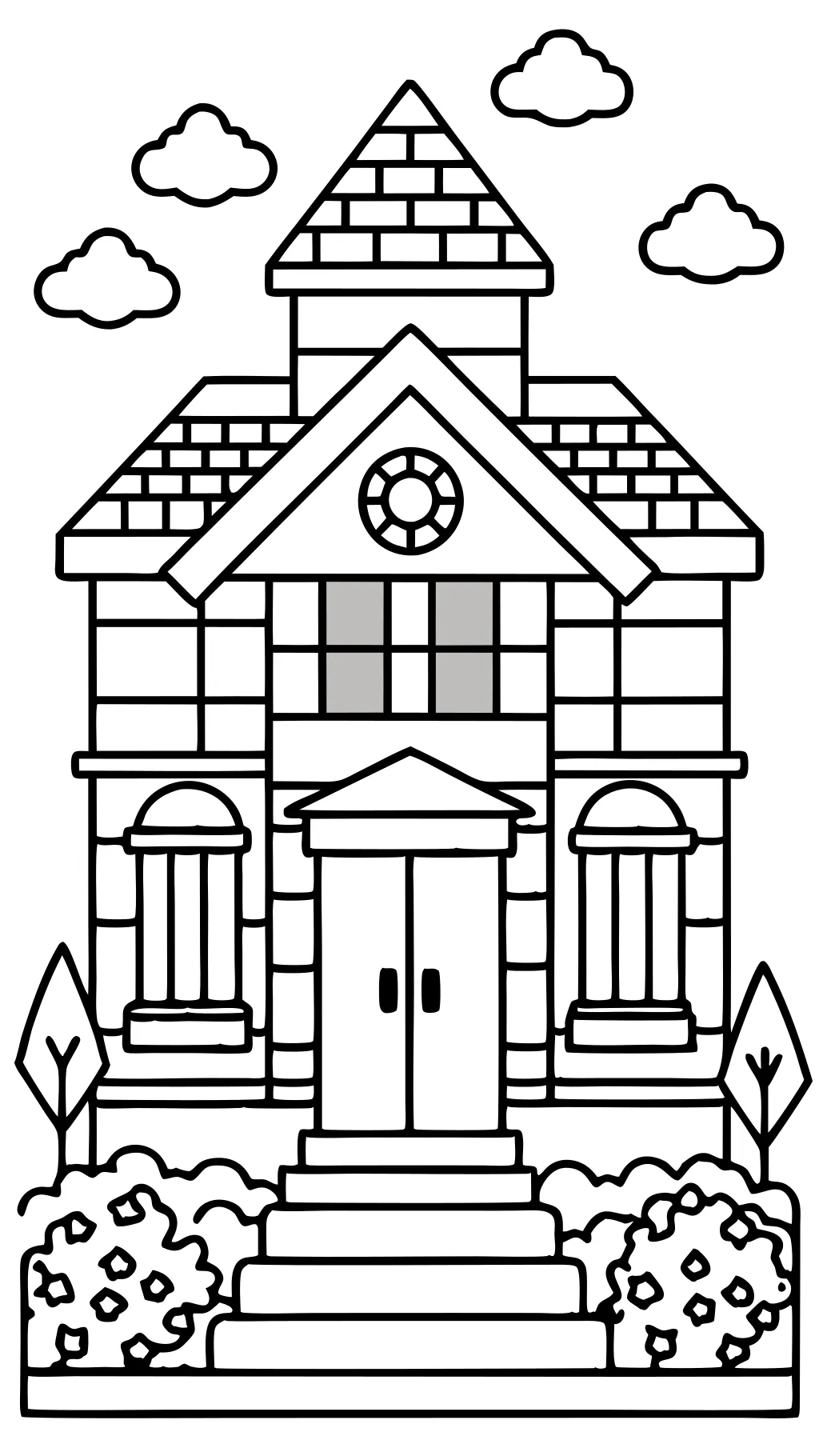 minecraft house coloring page